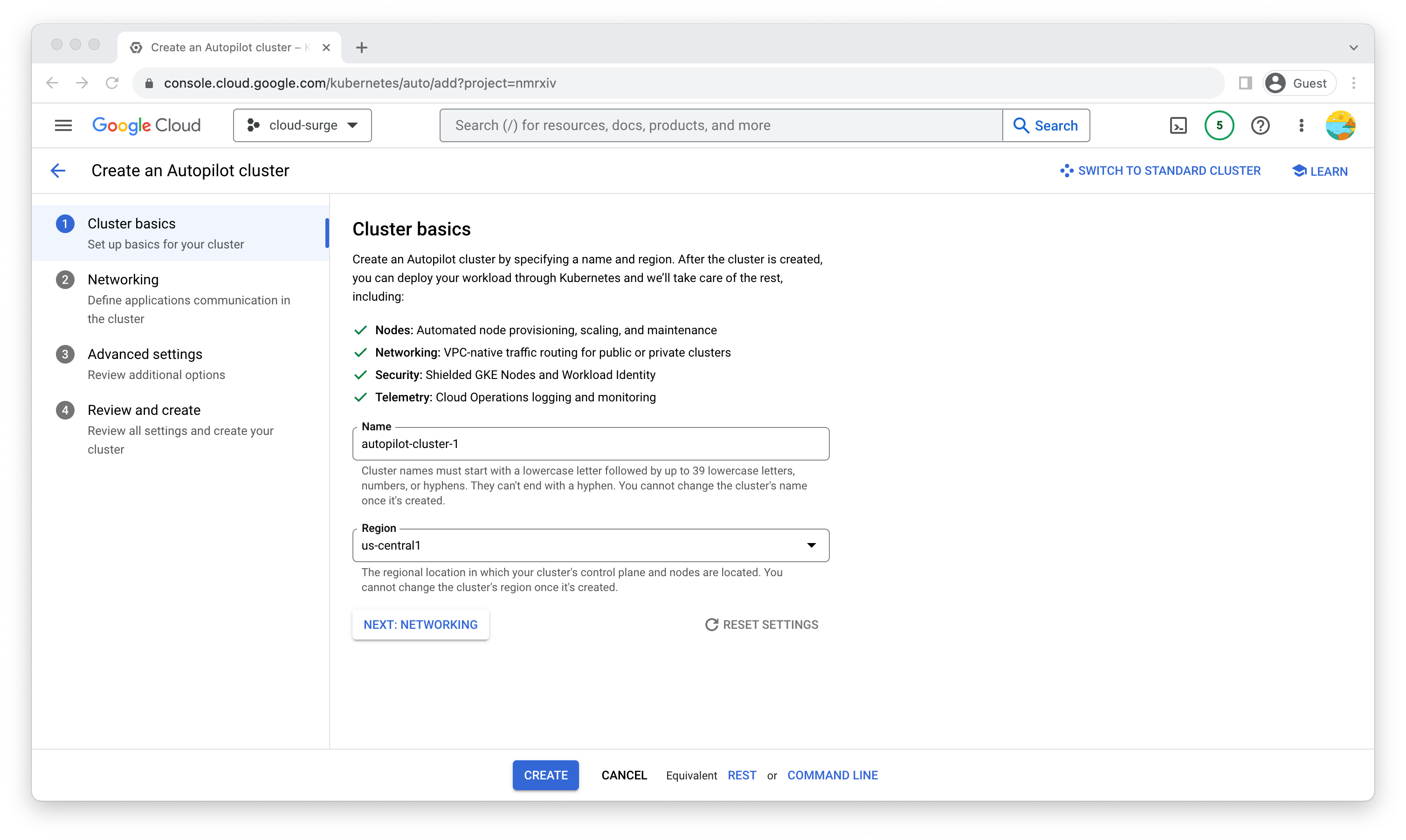 Create Cluster